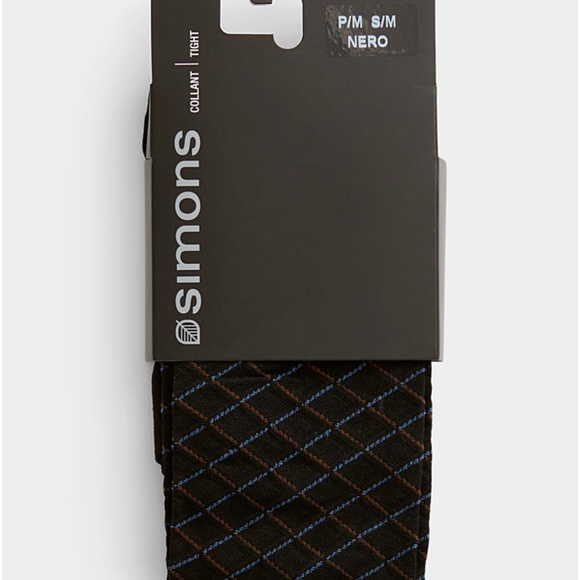 Black, blue and brown diamond tights made in Italy NWT - Picture 8 of 8